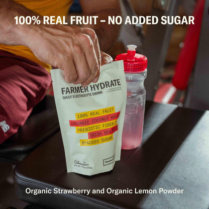 Ballerina Farm Farmer Hydrate, Daily Electrolytes Powder, Raspberry Lemonade, Hydration Drink Mix with Organic Coconut Water, Irish Sea Moss, Sea Salt, Prebiotic Fiber, No Added Sugar, 25 Servings - Maple Wellness Supplements