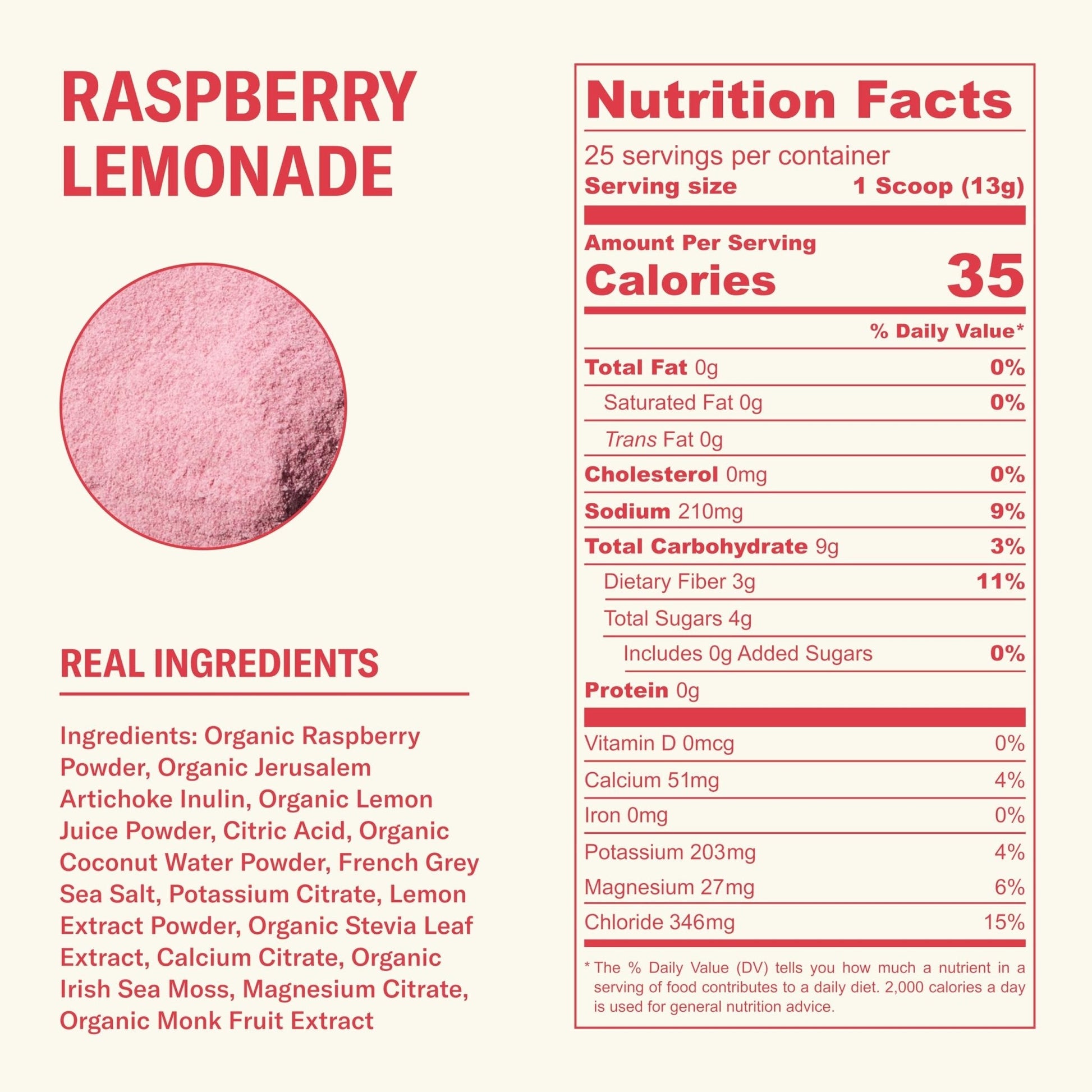 Ballerina Farm Farmer Hydrate, Daily Electrolytes Powder, Raspberry Lemonade, Hydration Drink Mix with Organic Coconut Water, Irish Sea Moss, Sea Salt, Prebiotic Fiber, No Added Sugar, 25 Servings - Maple Wellness Supplements