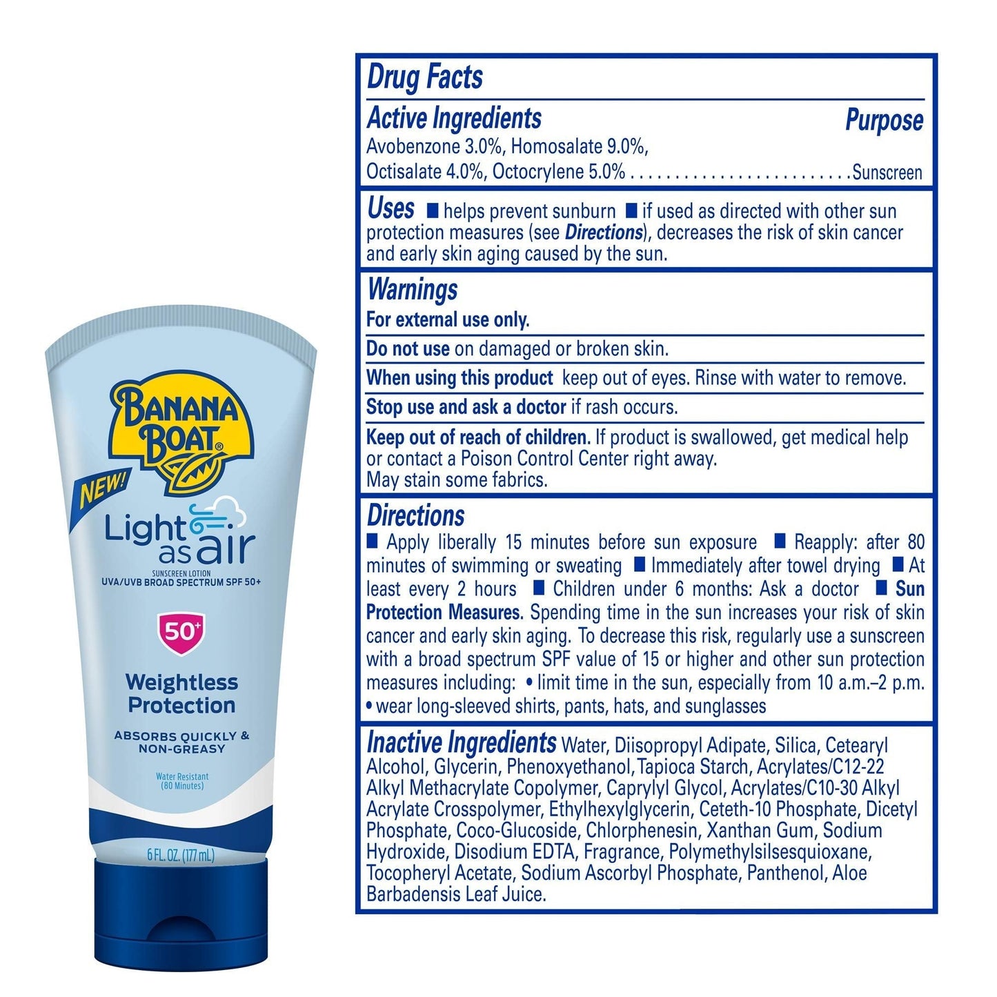 Banana Boat Light As Air Sunscreen Lotion SPF 50 Twin Pack | Lightweight & Non-Greasy Lotion Sunscreen SPF 50 - Maple Wellness Supplements