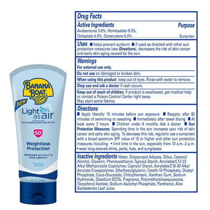 Banana Boat Light As Air Sunscreen Lotion SPF 50 Twin Pack | Lightweight & Non-Greasy Lotion Sunscreen SPF 50 - Maple Wellness Supplements