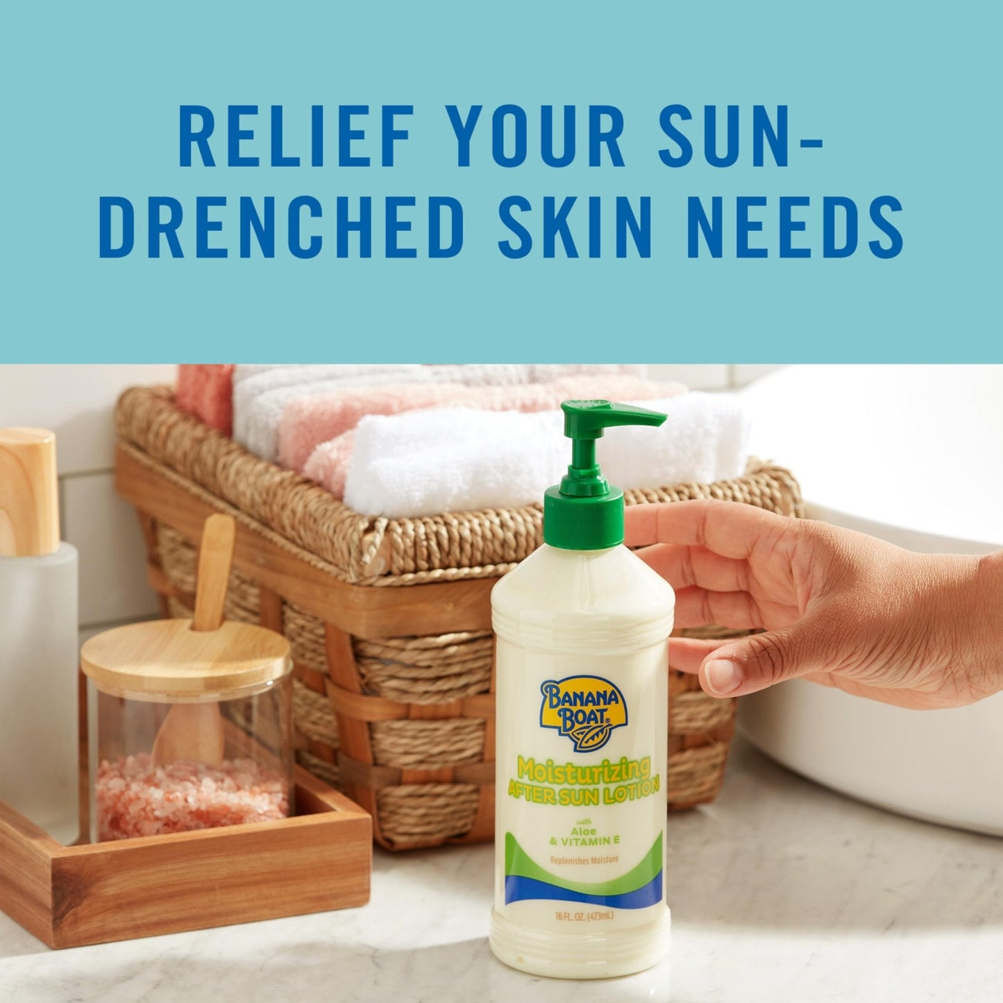 Banana Boat Moisturizing After Sun Lotion with Aloe and Vitamin E, 16Fl Oz, After Sun Care, Banana Boat After Sun Lotion, Sunburn Relief, 16Fl Oz - Maple Wellness Supplements