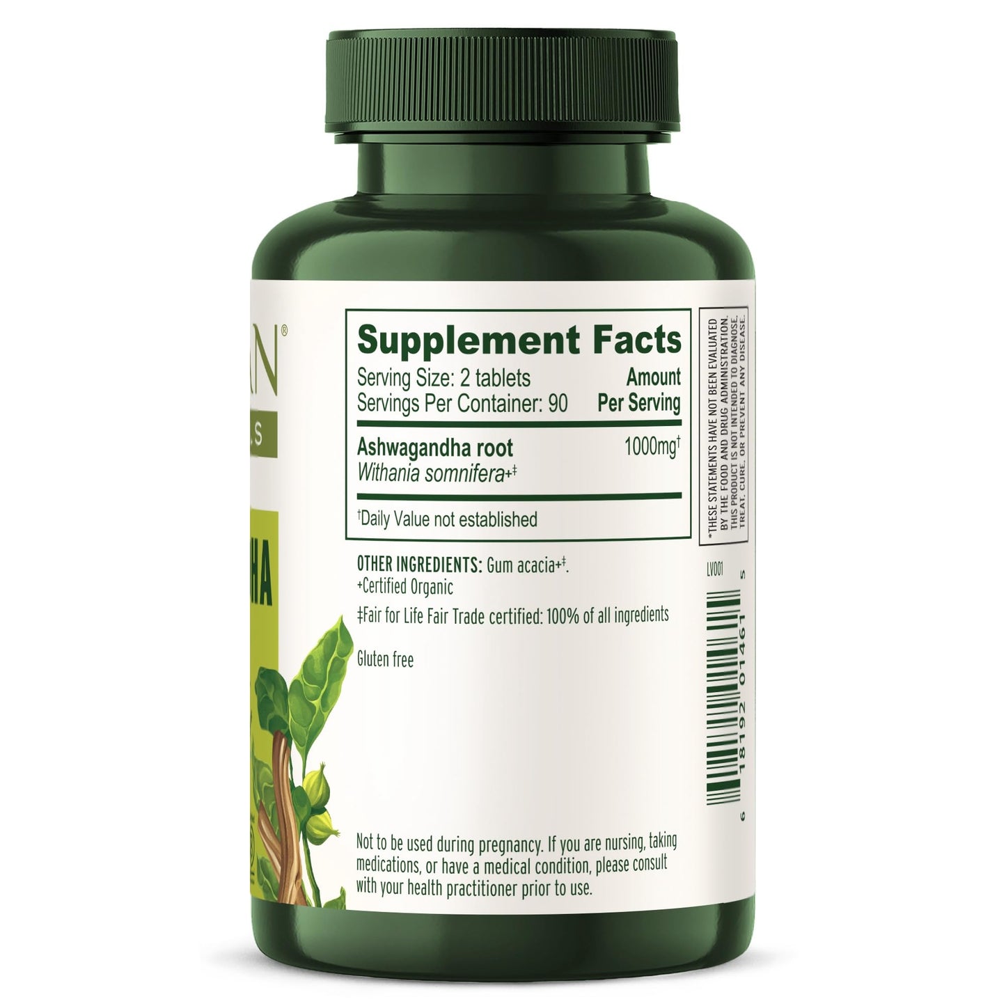 Banyan Botanicals Organic Ashwagandha - 1000mg per Serving - Cortisol Manager & Stress Relief Supplement - Adrenal Support for Mood, Restful Sleep & Muscle Recovery - 180 Tablets - Non-GMO, Vegan* - Maple Wellness Supplements