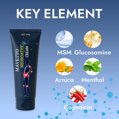 Bare Basics MAVETTO Neuropathy Relief Cream, Neurosoothe Formula Nerve Cream, Contains Capsaicin, Arnica, Menthol, MSM and Glucosamine, Improve Joint Discomfort, Increase Mobility (2pcs) - Maple Wellness Supplements