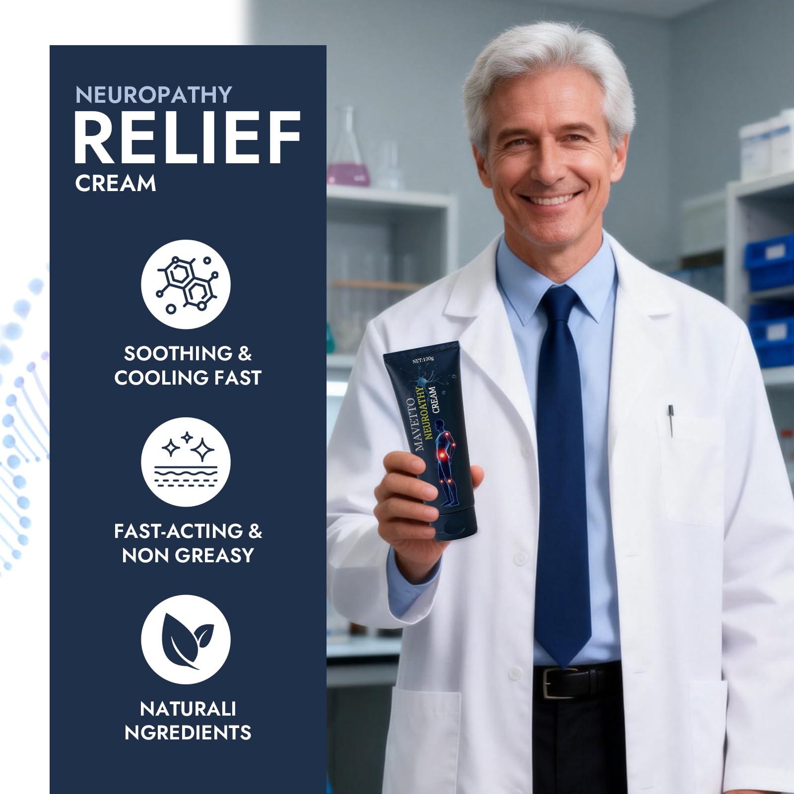 Bare Basics MAVETTO Neuropathy Relief Cream, Neurosoothe Formula Nerve Cream, Contains Capsaicin, Arnica, Menthol, MSM and Glucosamine, Improve Joint Discomfort, Increase Mobility (2pcs) - Maple Wellness Supplements
