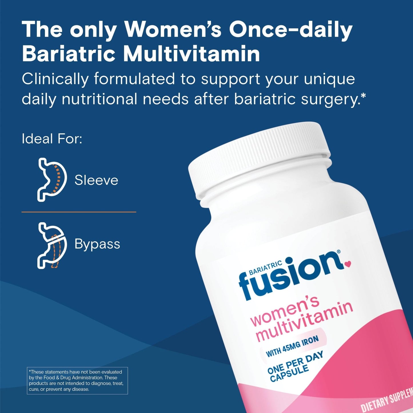 Bariatric Fusion One Per Day Bariatric Multivitamin with Iron for Women | with Hair and Nails Vitamin Blend | Gastric Bypass - Maple Wellness Supplements