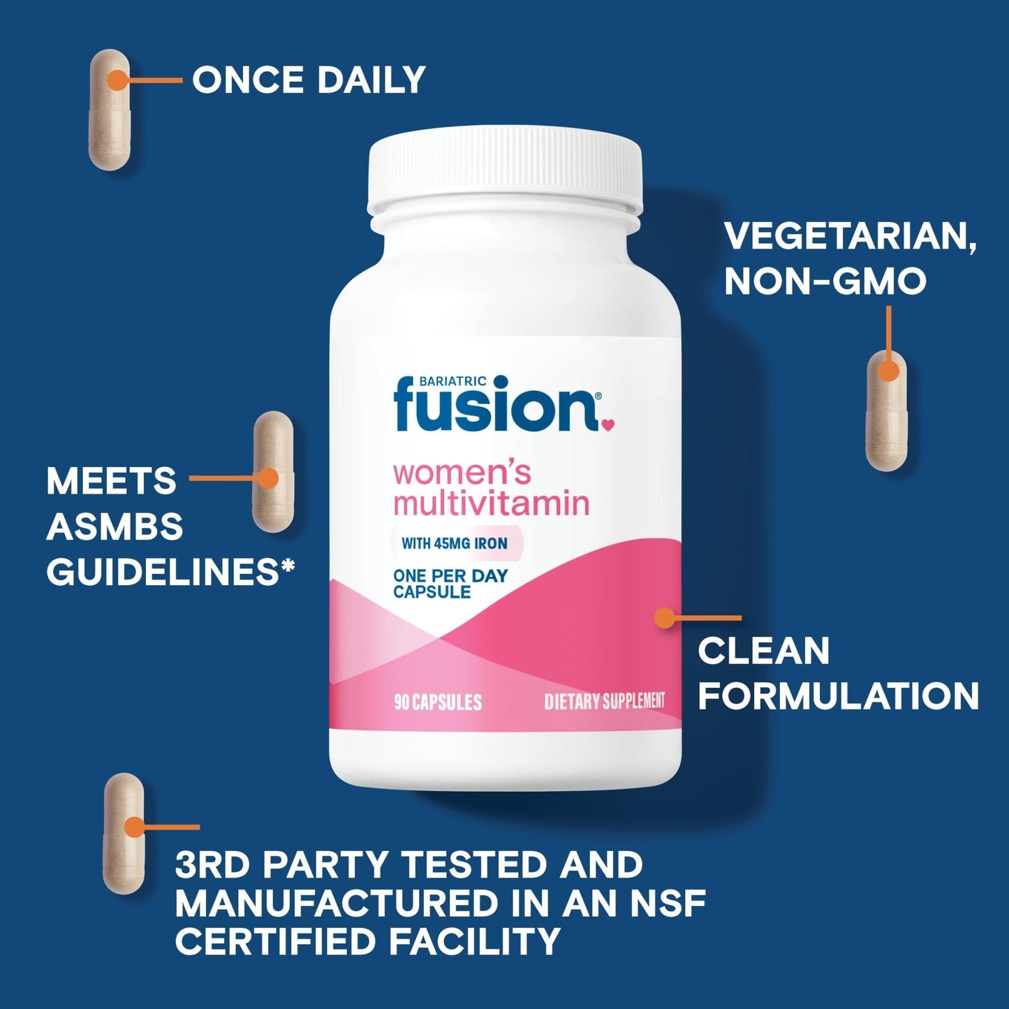 Bariatric Fusion One Per Day Bariatric Multivitamin with Iron for Women | with Hair and Nails Vitamin Blend | Gastric Bypass - Maple Wellness Supplements