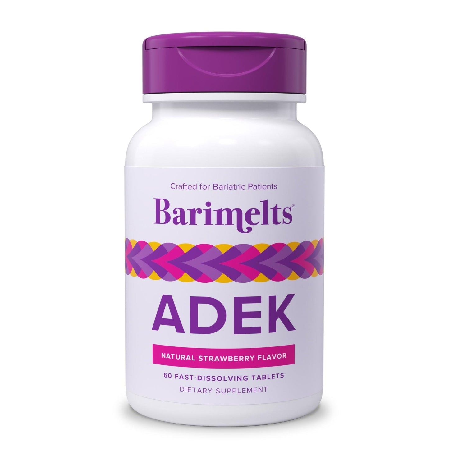 Barimelts ADEK - 60 Fast-Dissolving Tablets (2-Month Supply) - Sugar-Free Bariatric Vitamins for Women Including Vitamin A, Vitamin D, Vitamin E & Vitamin K, Natural Strawberry Flavor - Maple Wellness Supplements