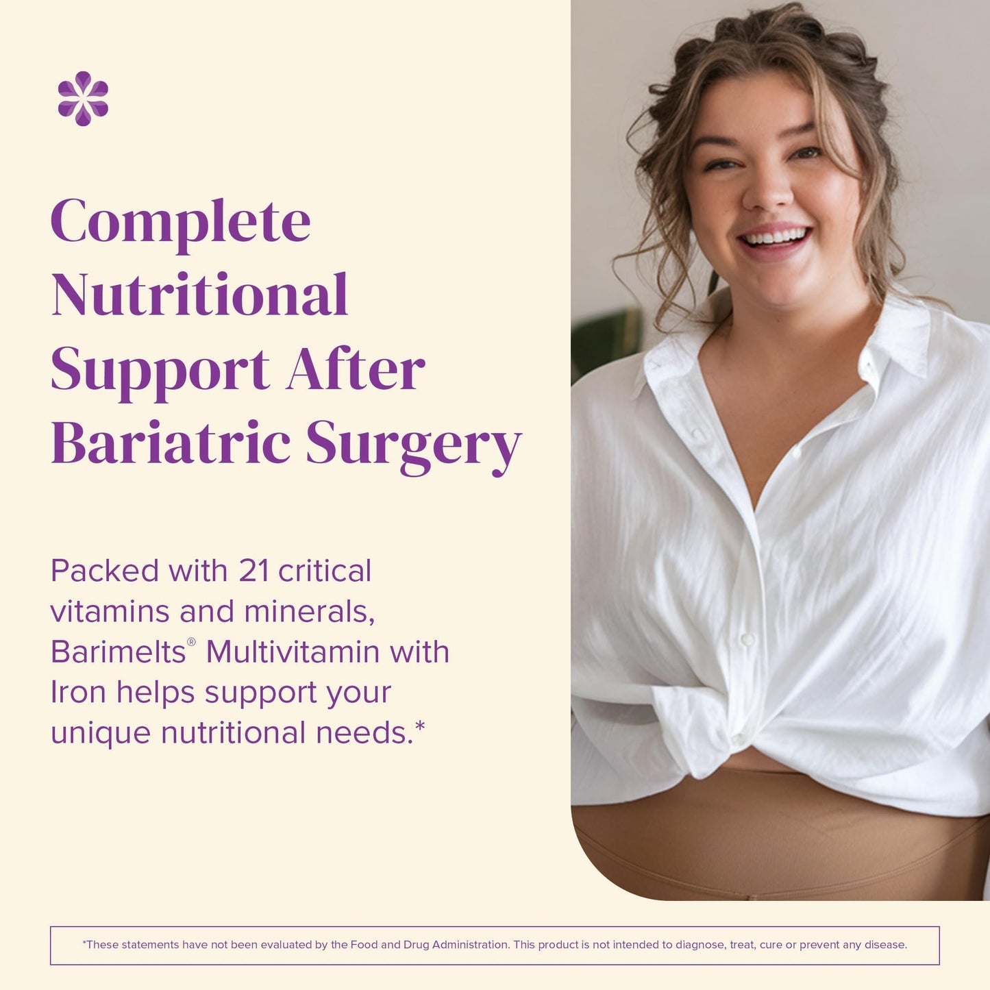BariMelts Bariatric Multivitamin with Iron, 60 Fast-Dissolving Tablets (1-Month Supply), Sugar-Free Bariatric Vitamins for Women, Natural Fruit Flavor - Maple Wellness Supplements