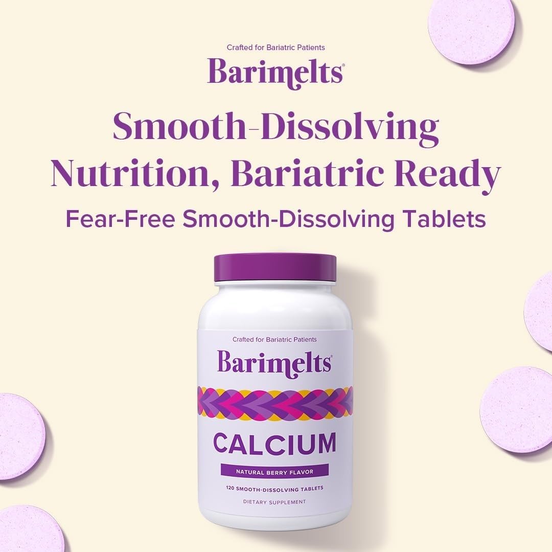 BariMelts Calcium Citrate with Vitamin D3 & Magnesium, 120 Smooth-Dissolving Tablets (1-Month Supply), Bariatric Calcium Supplements - Maple Wellness Supplements
