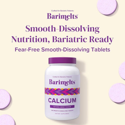 BariMelts Calcium Citrate with Vitamin D3 & Magnesium, 120 Smooth-Dissolving Tablets (1-Month Supply), Bariatric Calcium Supplements - Maple Wellness Supplements