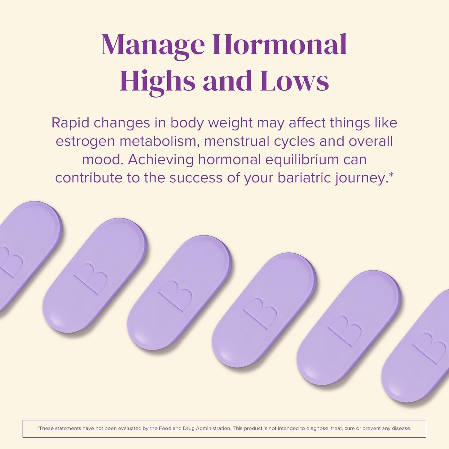 BariMelts Hormonal Balance+ for GLP-1 Users and Bariatric Patients - DIM, NAC & Chasteberry Supports Hormone Balance for Women - 60 Smooth-Coated Caplets (1-Month Supply) - Maple Wellness Supplements