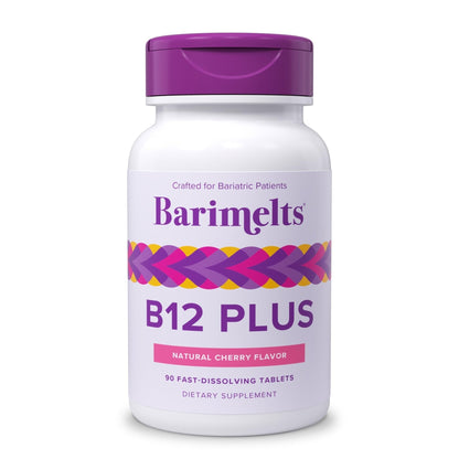 BariMelts Vitamin B12 Plus, 90 Fast-Dissolving Tablets (3-Month Supply), Sugar-Free Bariatric Vitamins for Women, Includes B12, B6 - Maple Wellness Supplements