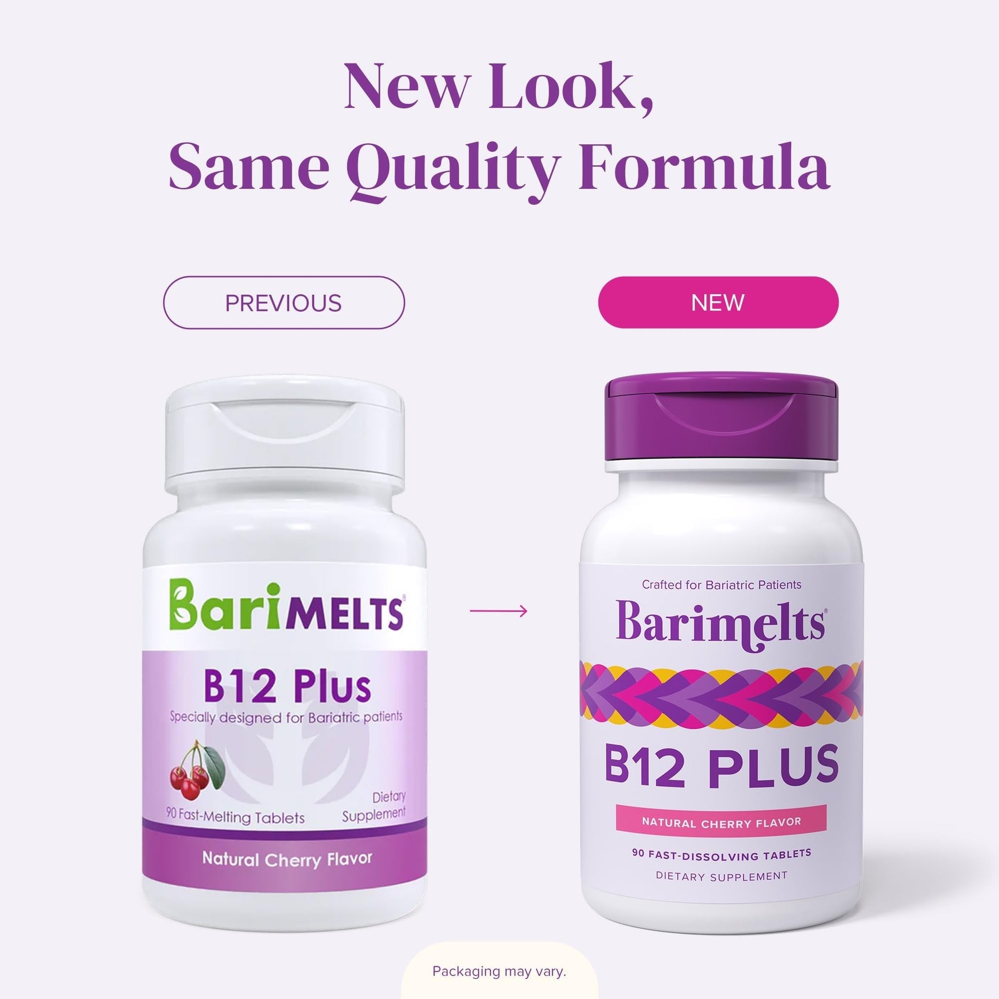 BariMelts Vitamin B12 Plus, 90 Fast-Dissolving Tablets (3-Month Supply), Sugar-Free Bariatric Vitamins for Women, Includes B12, B6 - Maple Wellness Supplements