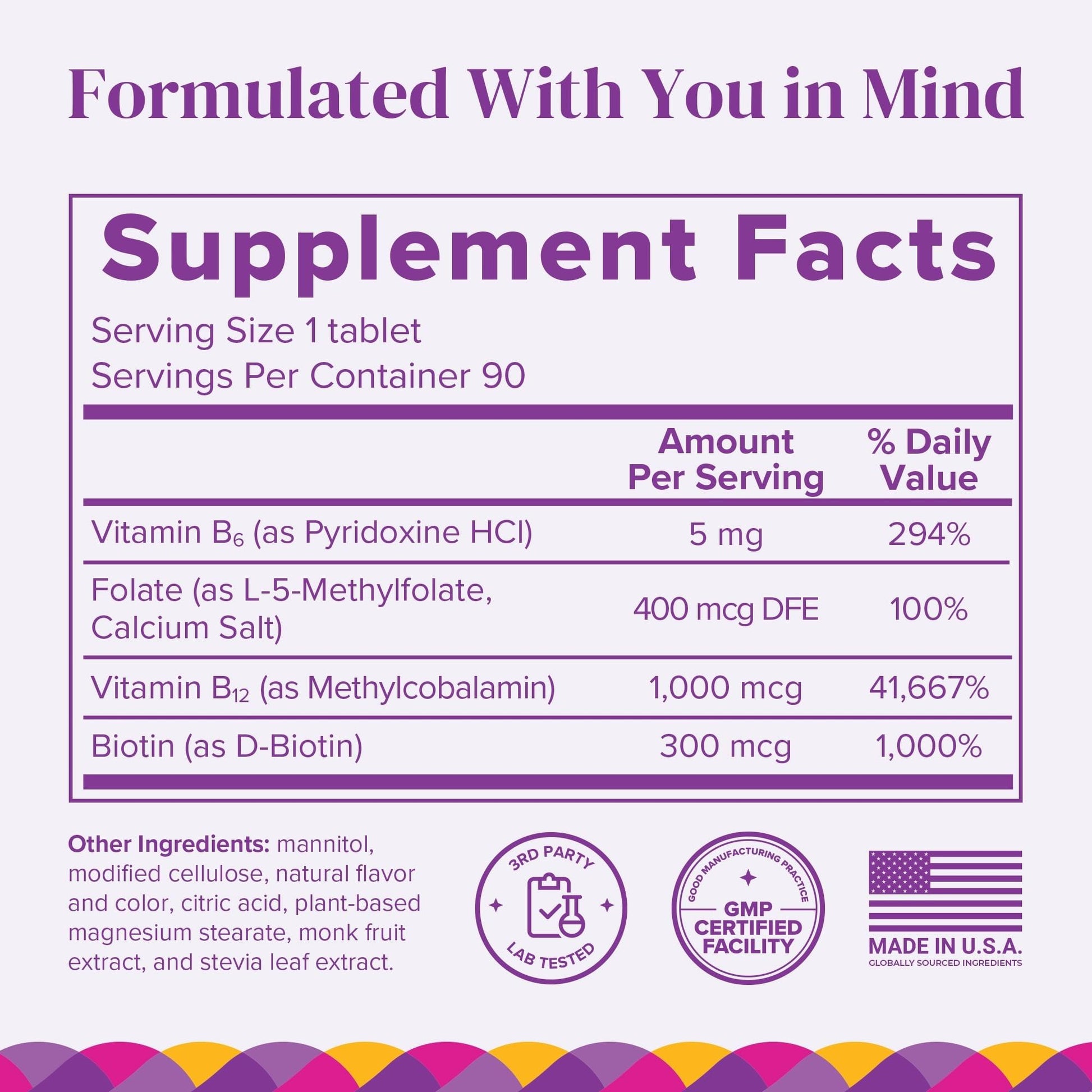 BariMelts Vitamin B12 Plus, 90 Fast-Dissolving Tablets (3-Month Supply), Sugar-Free Bariatric Vitamins for Women, Includes B12, B6 - Maple Wellness Supplements