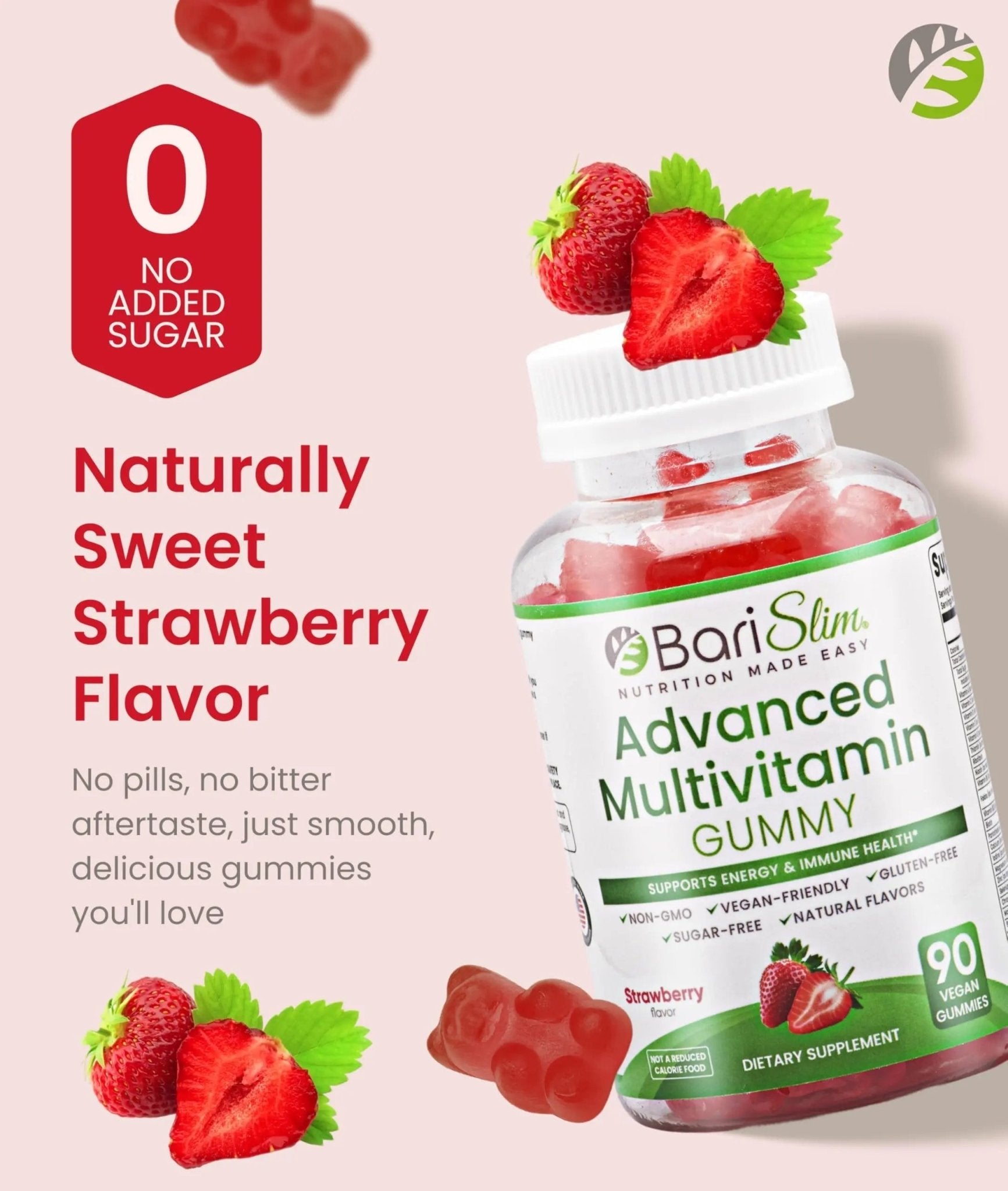 BariSlim Advanced Bariatric Multivitamin Gummies - Specially Formulated Bariatric Vitamins for Patients After Weight Loss Surgery - Maple Wellness Supplements