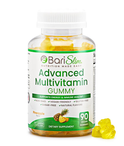 BariSlim Advanced Bariatric Multivitamin Gummies - Specially Formulated Bariatric Vitamins for Patients After Weight Loss Surgery - Supports Energy & Immune Health | Pineapple (90 Vegan Gummies) - Maple Wellness Supplements
