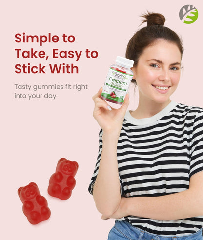 BariSlim Bariatric Calcium Gummies - Specially Formulated Bariatric Vitamins for Patients After Weight Loss Surgery - Supports Energy Levels & Bone Health | Strawberry (90 Vegan Gummies) - Maple Wellness Supplements
