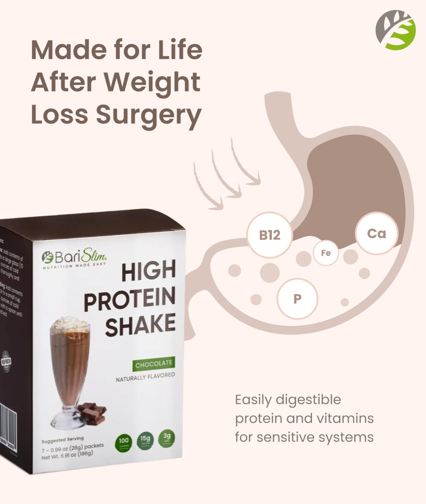 BariSlim High Protein Shake - Delicious & Nutritious Meal Replacement Shake - Low Sugar & Carb - Formulated for Bariatric Patients & Post-Weight Loss Surgery Support | Chocolate Shake (9 oz) - Maple Wellness Supplements