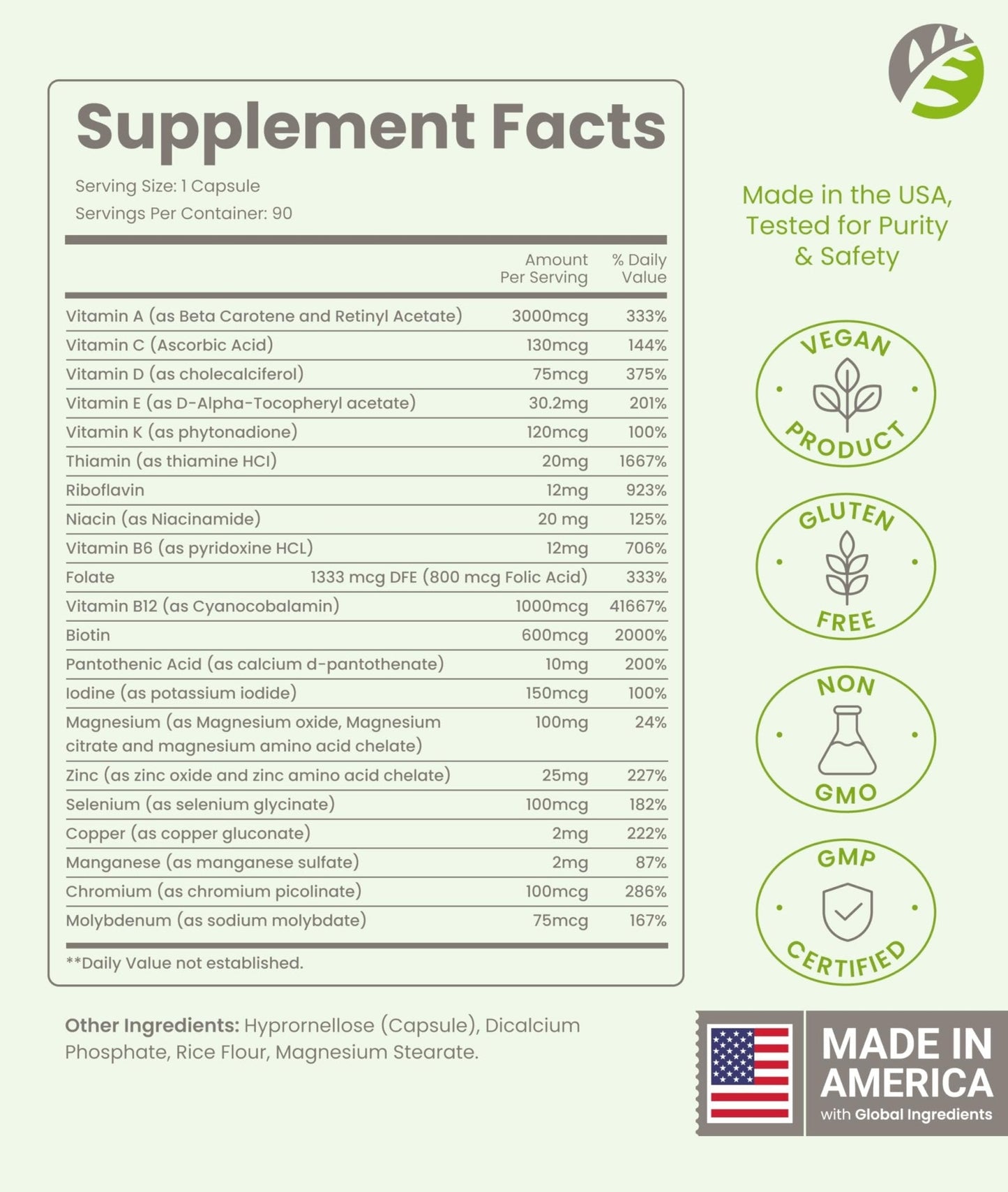 BariSlim Once Daily Bariatric Multivitamin Capsule - Iron-Free Formula - Bariatric Vitamin and Supplement for Post Surgery, Including Gastric Bypass and Gastric Sleeve | 90-Day Supply - Maple Wellness Supplements