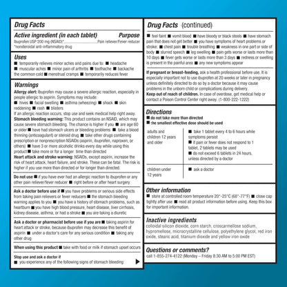 Basic Care Ibuprofen Tablets, 500 Count - Maple Wellness Supplements