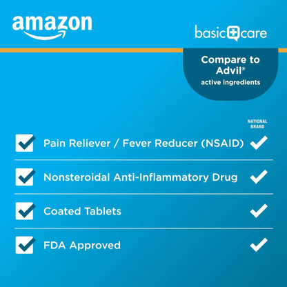 Basic Care Ibuprofen Tablets, 500 Count - Maple Wellness Supplements