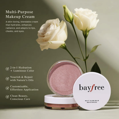 bayfree Multi Glow Balm, Cream Blush for Cheeks, Blush Balm Face Makeup, Radiant Finish, Hydrating, Creamy, Lightweight & Blendable Color, Face Makeup 0.63 Oz - Maple Wellness Supplements