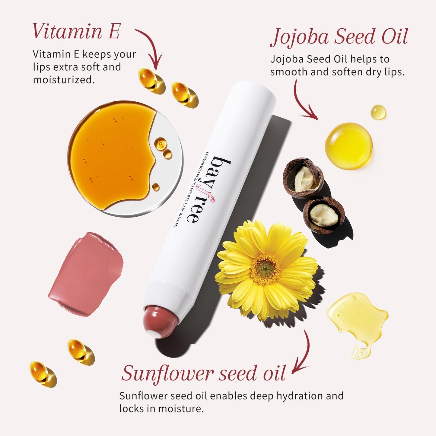 bayfree Tinted Lip Balm Plumper, Glossy, Pump Lips, Lightweight, Moisturize & Tint with Jojoba Seed Oil, Vegan Lipbalm Lip Care, Vintage Violet - Maple Wellness Supplements