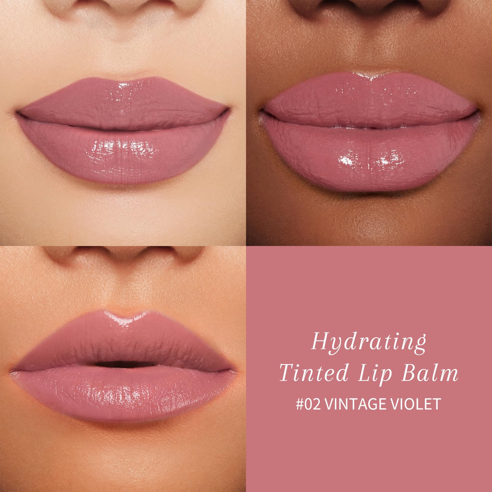 bayfree Tinted Lip Balm Plumper, Glossy, Pump Lips, Lightweight, Moisturize & Tint with Jojoba Seed Oil, Vegan Lipbalm Lip Care, Vintage Violet - Maple Wellness Supplements