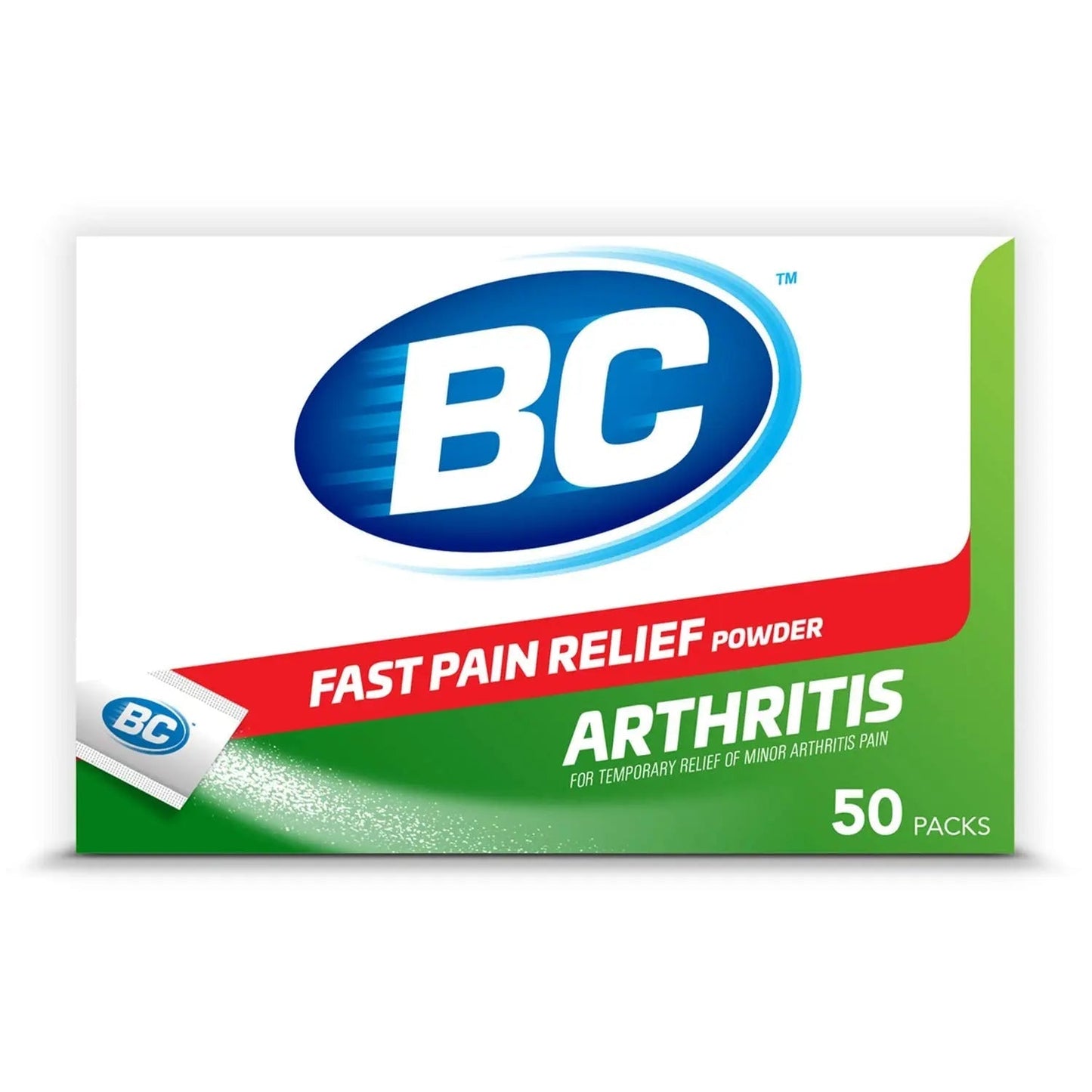 BC Powder Arthritis Pain Reliever, Aspirin Dissolve Packs, 50 Count Powder Packets - Maple Wellness Supplements