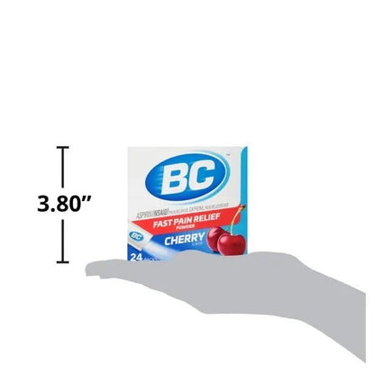 BC Powder Pain Reliever, Cherry Flavor Aspirin Dissolve Packs, 24 Count Powder Packets (6 Pack) - Maple Wellness Supplements