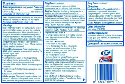 BC Powder Pain Reliever, Cherry Flavor Aspirin Dissolve Packs, 24 Count Powder Packets (6 Pack) - Maple Wellness Supplements