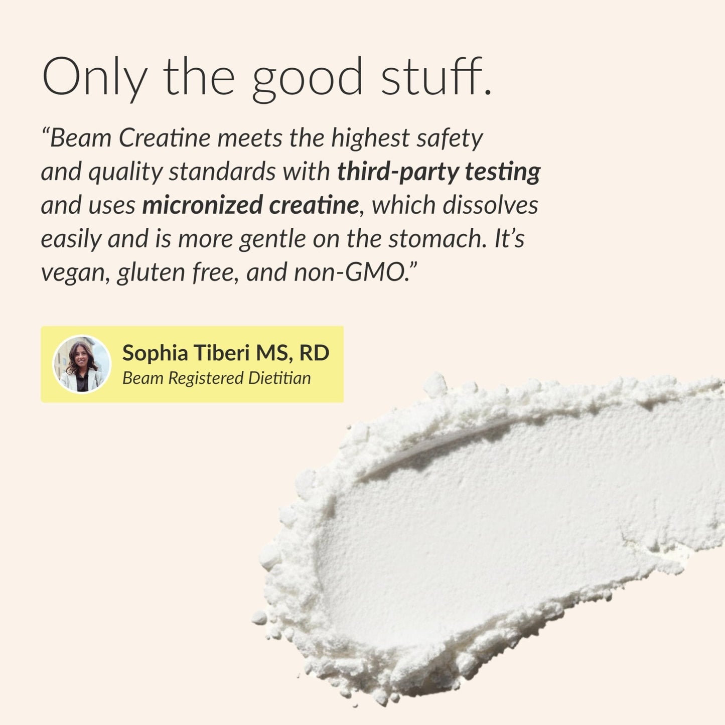 Beam Creatine Monohydrate Powder – 5g Micronized Creatine Monohydrate, Third Party Tested Creatine for Women & Men, Muscle Strength, Growth, Recovery & Cognitive Support, Unflavored, 60 Servings - Maple Wellness Supplements