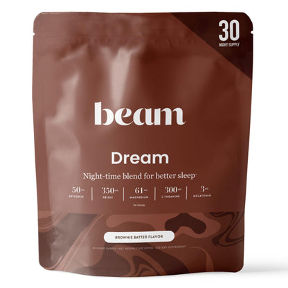 Beam Dream Sleep Powder – Sleep Aid for Adults with Melatonin, Magnesium, L-Theanine, Reishi Mushroom & Apigenin Sleep Supplement, Sleepy Cocoa Bedtime - Maple Wellness Supplements