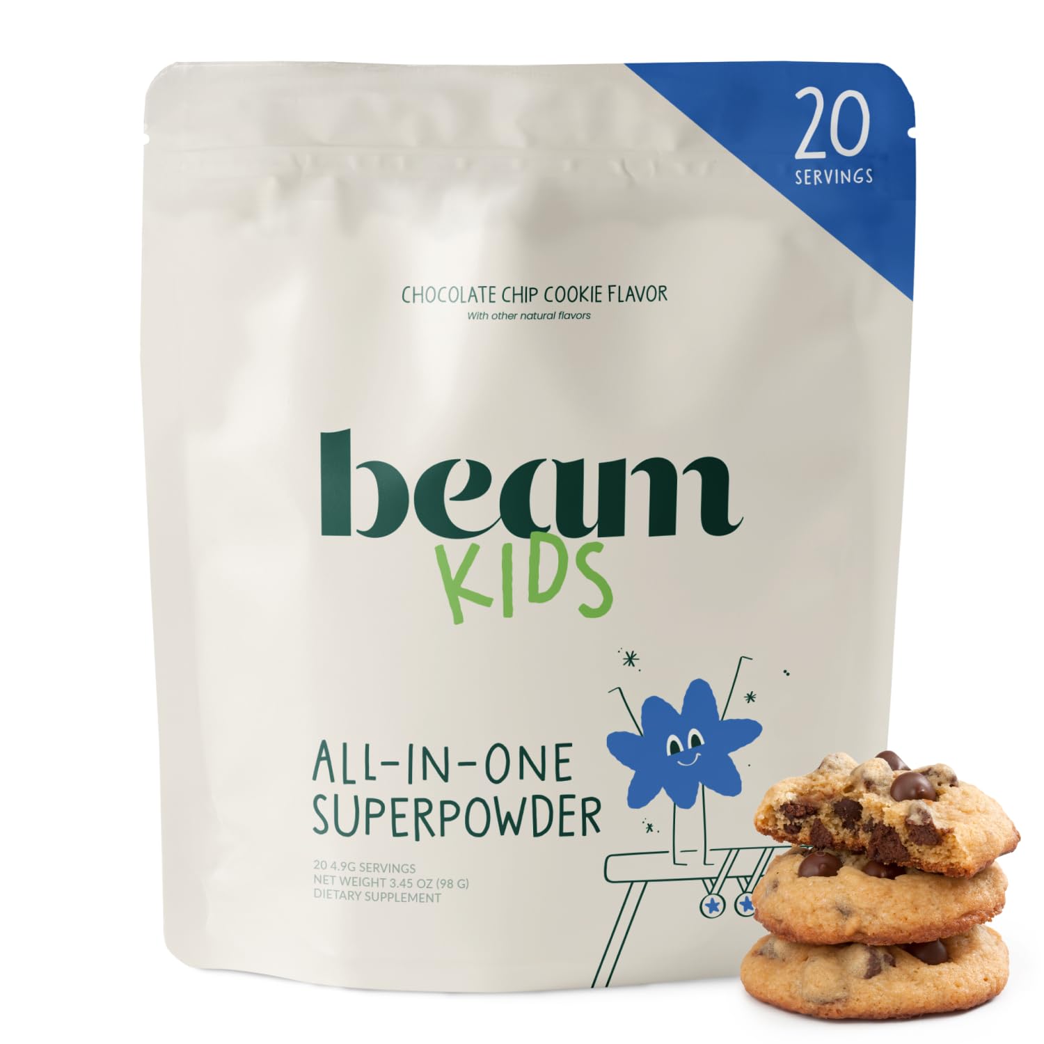 Beam Kids Multivitamin Powder – Kids Vitamins with Greens, Probiotic & Prebiotic, Immune Support for Children & Toddlers, No Artificial Sweeteners, For Picky Eaters, - Maple Wellness Supplements