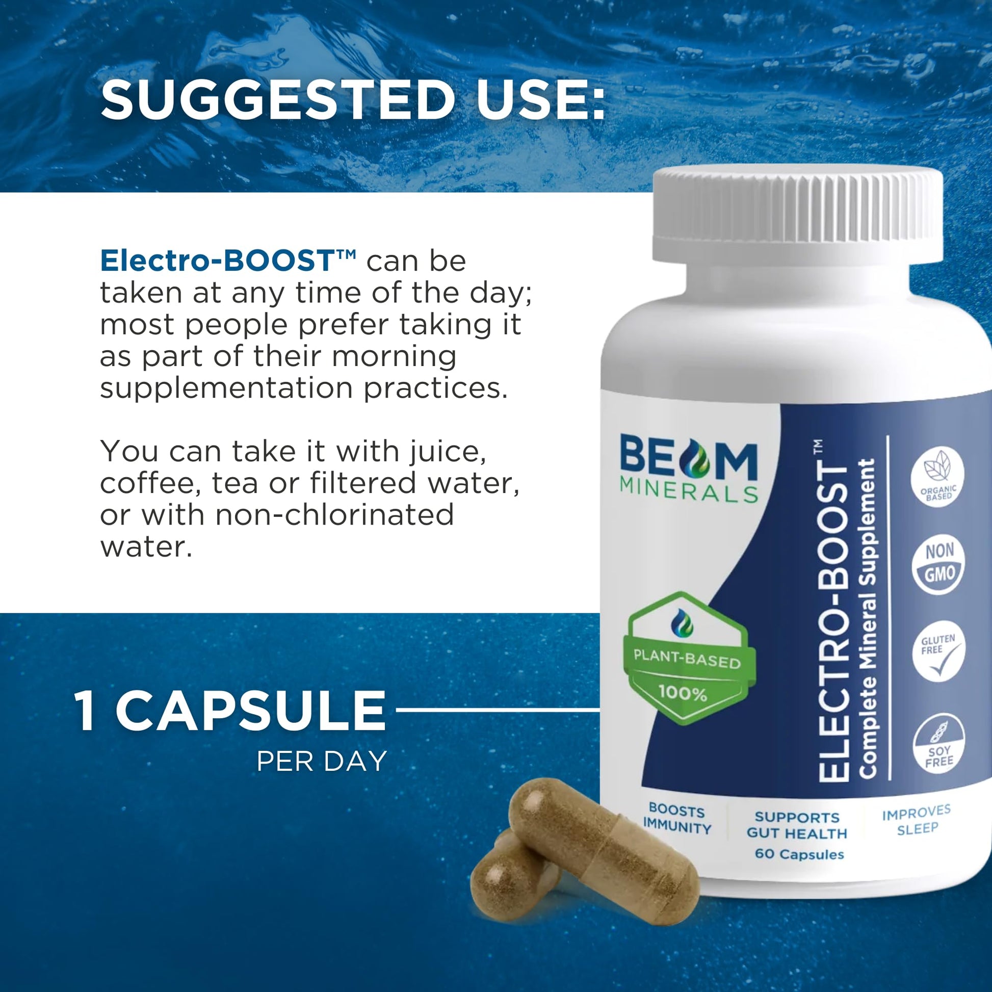 Beam Minerals Complete Multi-Mineral Capsules | Electro-Boost Plant-Based Electrolytes and Micronutrients for Men and Women | Help to Boost Immunity, Support Gut Health - Maple Wellness Supplements