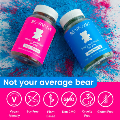 BEARVANA Top & Peach Support Combo Pack Multivitamin Gummies for Women | Includes Herbal Extracts & Essential Vitamins - Maple Wellness Supplements
