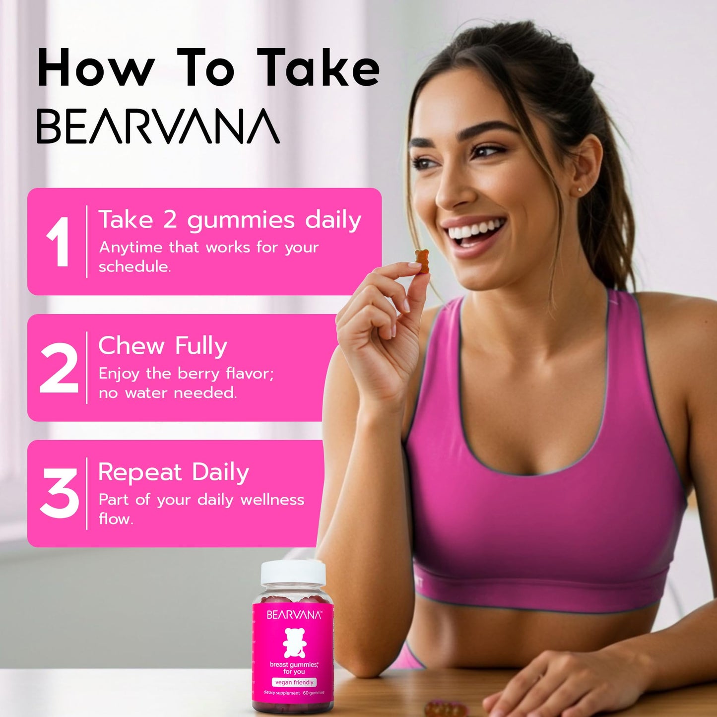BEARVANA Top Support Women’s Multivitamin Gummies | Herbal & Vitamin Gummy Supplement for Daily Wellness | Berry Flavor | 60 Gummies - Maple Wellness Supplements