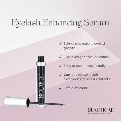 BEAUTICAL Eyelash Serum – Lash Enhancing & Conditioning Formula with Botanical Ingredients for the Appearance of Fuller, Shinier & Healthier-Looking Lashes – Nourishing Lash Care, 3ml - Maple Wellness Supplements
