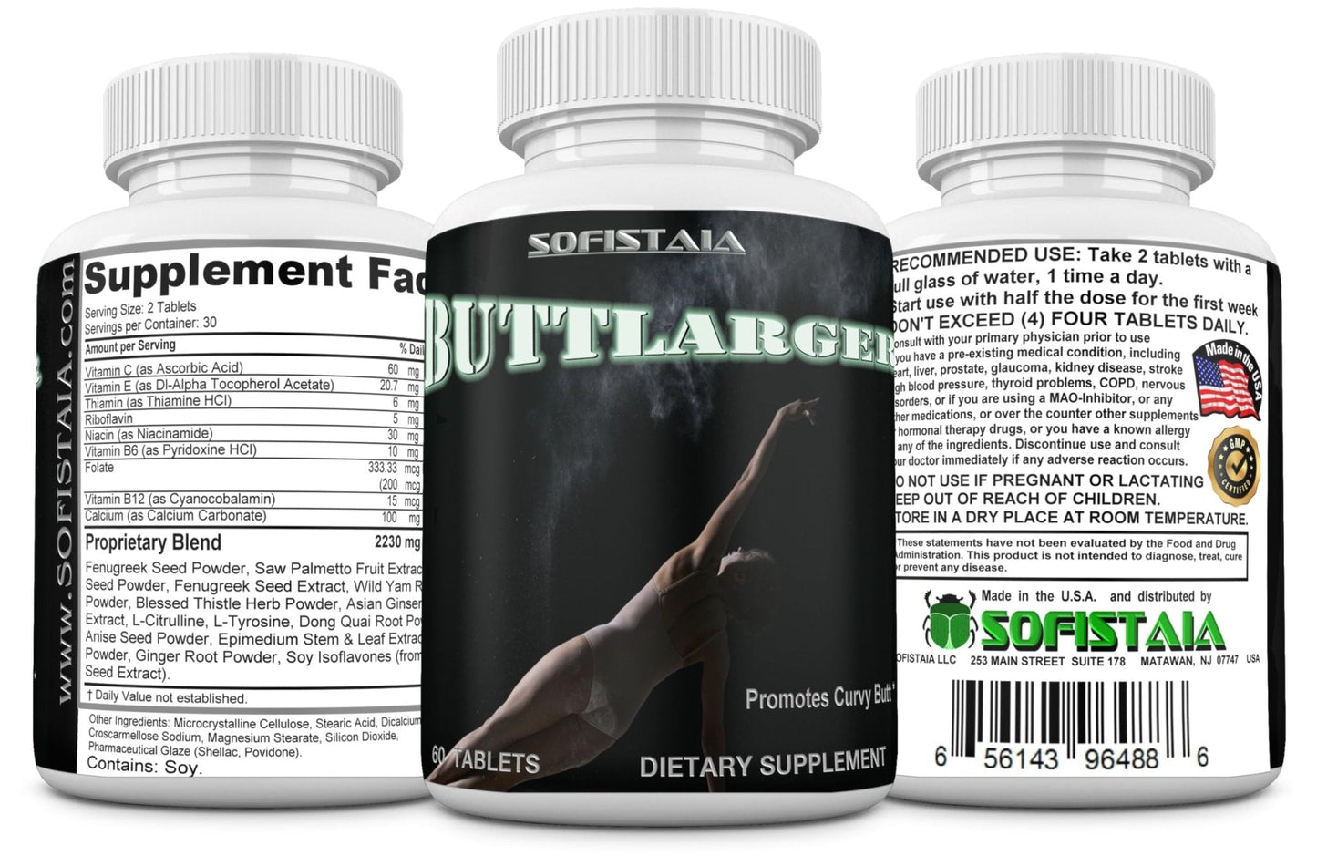 BEAUTIFYEM Sofistaia BUTTLARGER Natural Enhancement Supplement, 60 Tablets, Essential Nutrients for Curves and Confidence - Maple Wellness Supplements