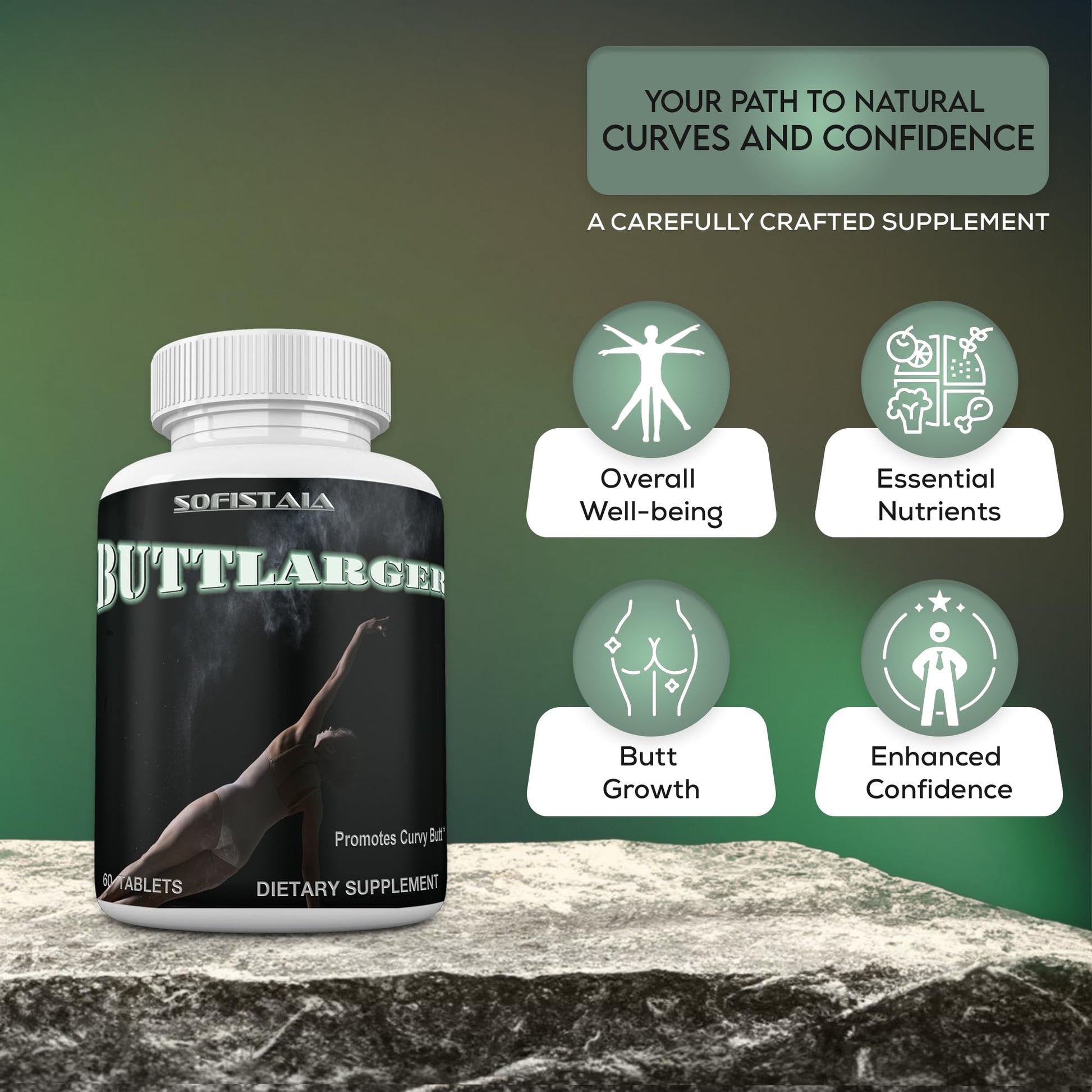 BEAUTIFYEM Sofistaia BUTTLARGER Natural Enhancement Supplement, 60 Tablets, Essential Nutrients for Curves and Confidence - Maple Wellness Supplements