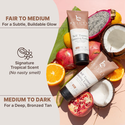 Beauty by Earth Self Tanner - USA Made with Natural & Organic Ingredients, Moisturizing Self Tanning Lotion - Maple Wellness Supplements