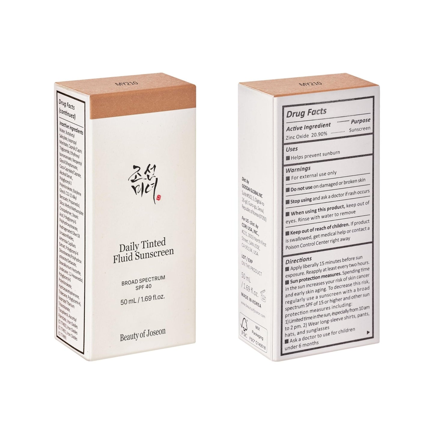 Beauty of Joseon Daily Tinted Fluid Sunscreen 12 Shades for Face Moisturizing Broad Spectrum SPF 40 Korean Skincare 50ml, 1.69 fl.oz - Maple Wellness Supplements
