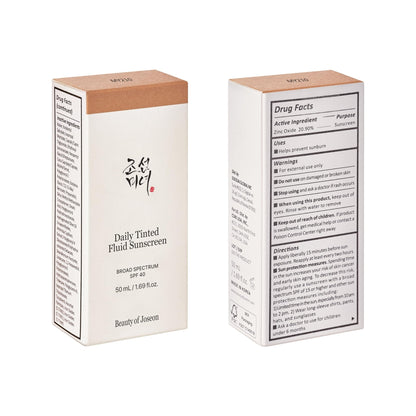 Beauty of Joseon Daily Tinted Fluid Sunscreen 12 Shades for Face Moisturizing Broad Spectrum SPF 40 Korean Skincare 50ml, 1.69 fl.oz - Maple Wellness Supplements