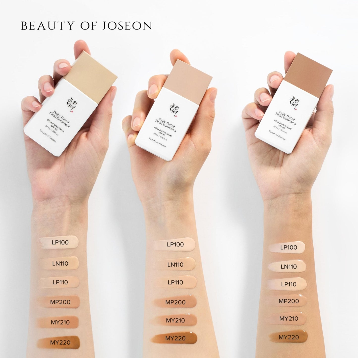 Beauty of Joseon Daily Tinted Fluid Sunscreen 12 Shades for Face Moisturizing Broad Spectrum SPF 40 Korean Skincare 50ml, 1.69 fl.oz LN110 - Maple Wellness Supplements
