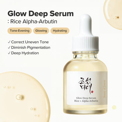 Beauty of Joseon Glow Deep Serum Rice Alpha-Arbutin for Uneven Dull Skin Tone, Daily Korean Skin Care - Maple Wellness Supplements