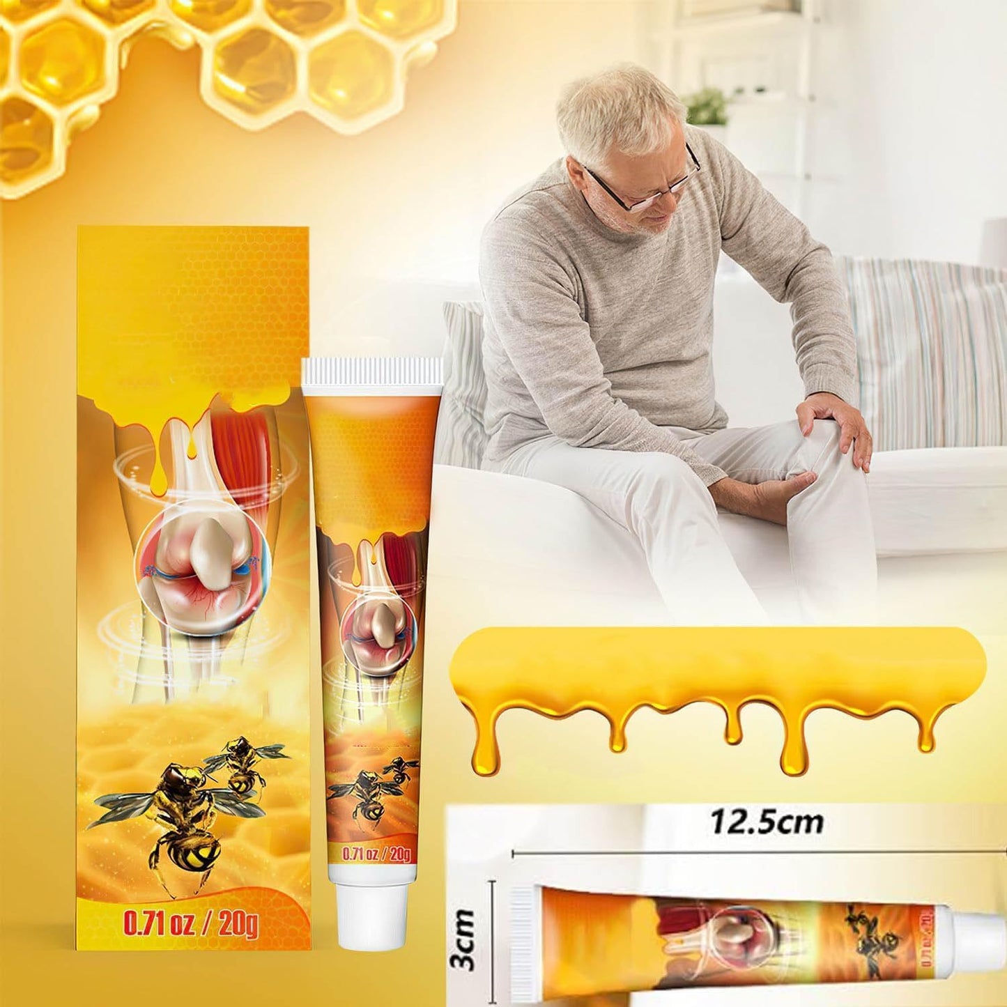 Bee Venom Relief Cream, Bone & Joint Gel, Beevenom New Zealand Bee Venom Professional Gel, Propolis Professional Gel Joint Cream （3PCS） - Maple Wellness Supplements