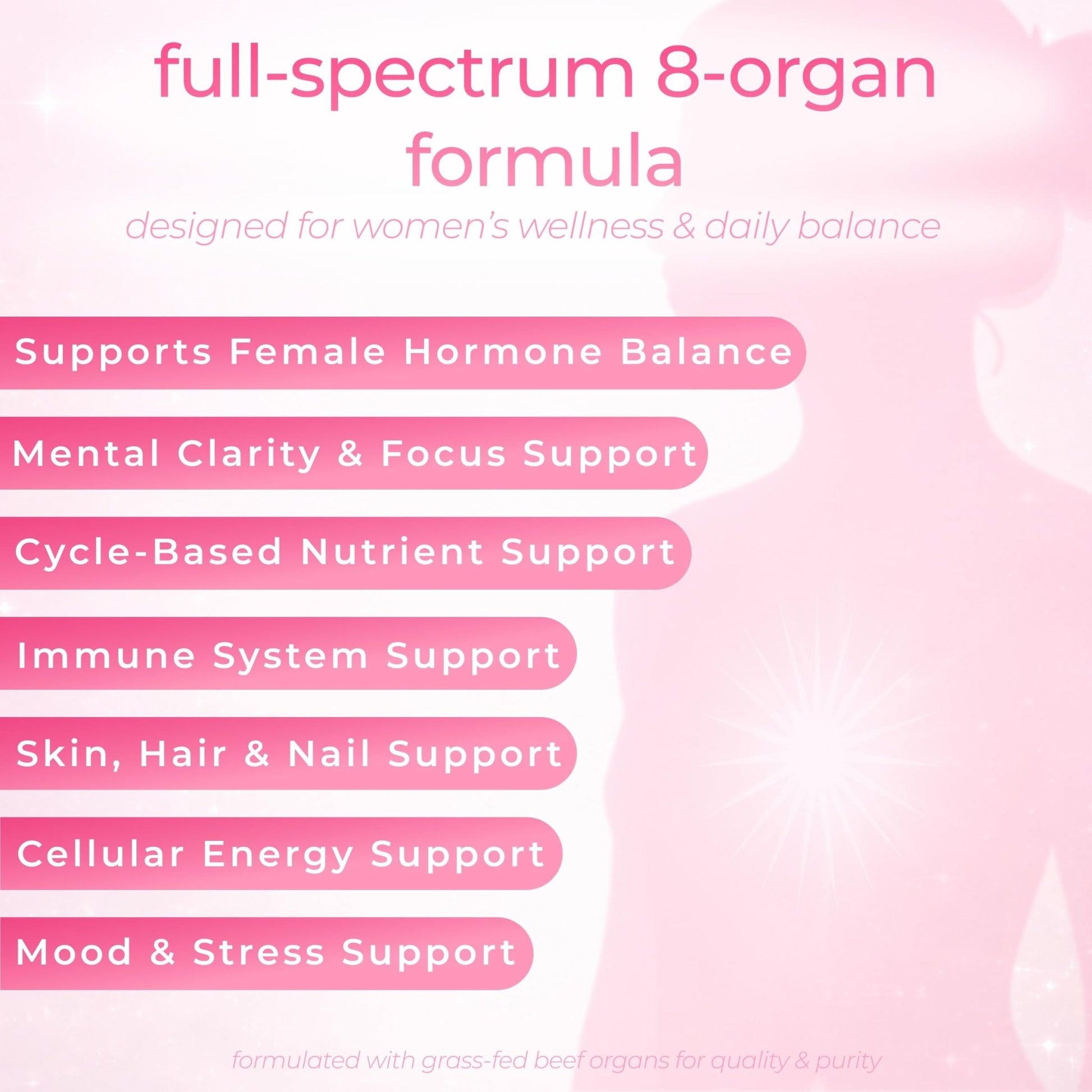 Beef Organ Supplement for Women – Grass-Fed Beef Liver, Ovary, Uterus & Organ Complex for Hormone Balance, Energy & PMS Support – Pasture-Raised + Vitamin C – 180 Capsules | Glow Girl | Zakrama - Maple Wellness Supplements