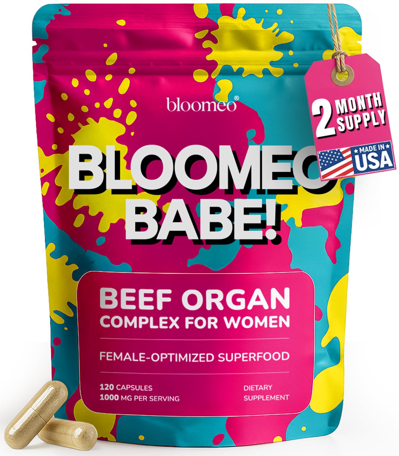 Beef Organ Supplement for Women – Grass Fed Liver, Uterus, Ovary, Heart, Kidney – 30+ Nutrients to Support Hormone Balance, Cycle Health, Energy, Immunity - Maple Wellness Supplements