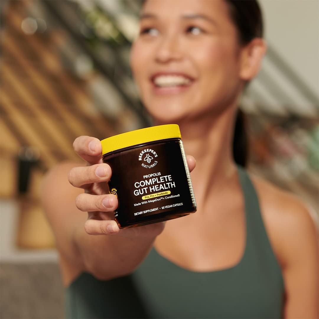 Beekeeper's Naturals Complete Gut Health, 3-in-1 Prebiotic, Postbiotic, Probiotics for Digestive Health & Bloating Relief for Women & Men - Maple Wellness Supplements