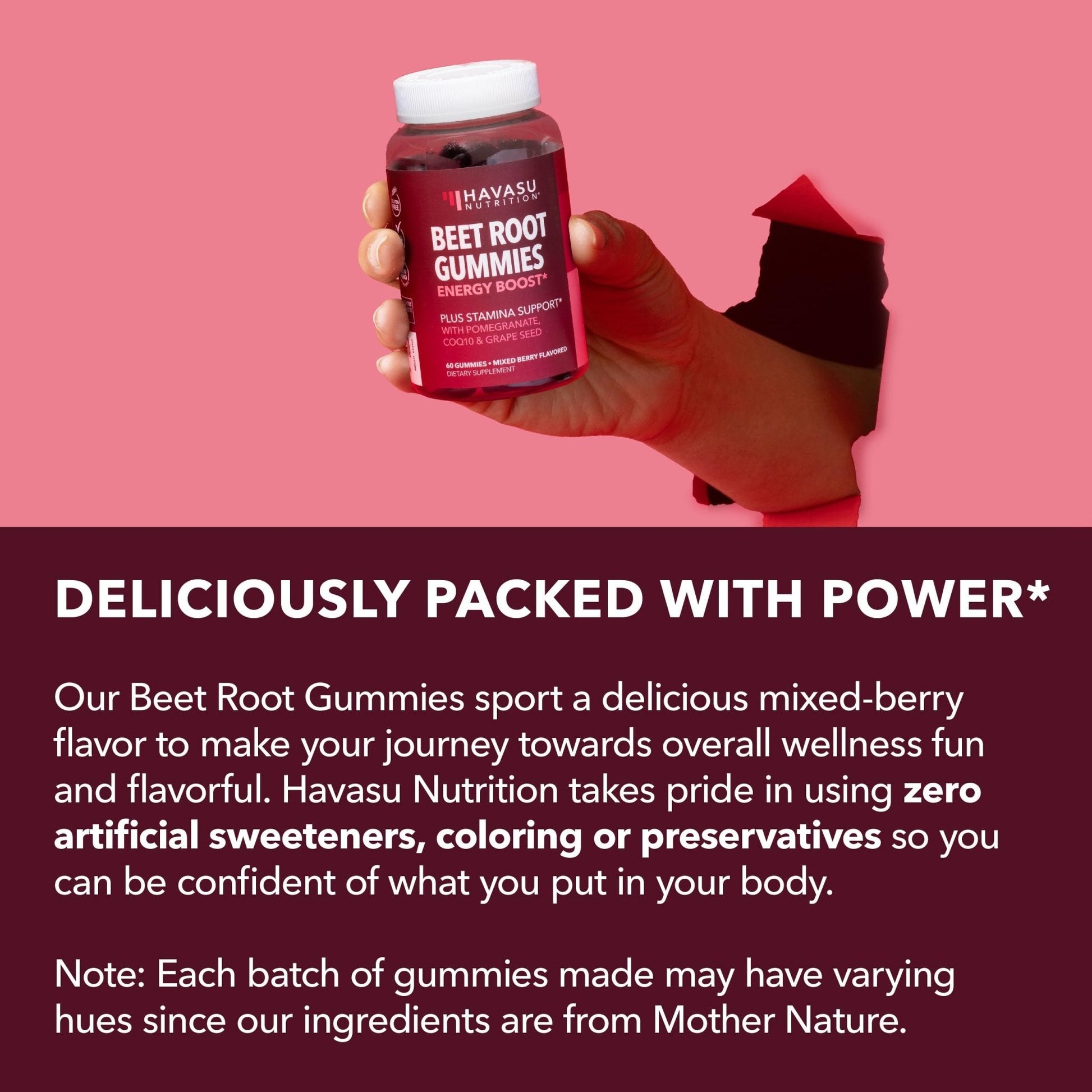 Beet Root Gummies with COQ10 & Pomegranate - Nitric Oxide Supplement for Men and Women - Beetroot for Endurance, Performance, Recovery - Vegan, Non-GMO, Gluten Free - Maple Wellness Supplements